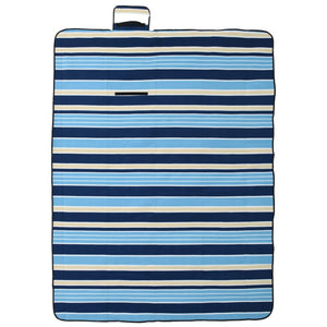 Faltbare Picknickdecke Blau-Weiß Gestreift 200x150cm
