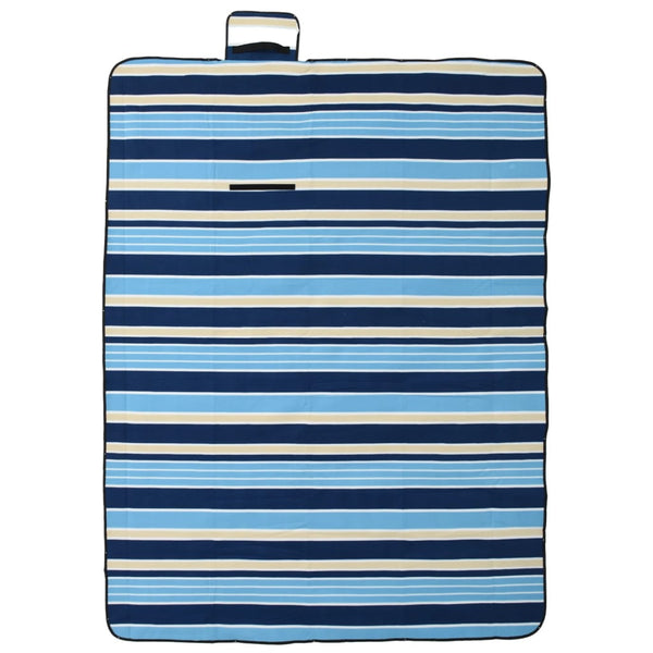 Faltbare Picknickdecke Blau-Weiß Gestreift 200x150cm