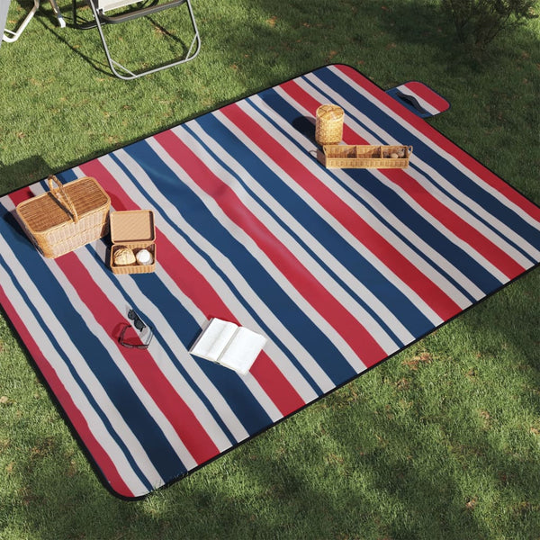 Faltbare Picknickdecke Rot Blau 200x150 cm