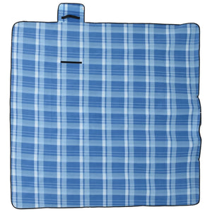 Faltbare Picknickdecke Blau Kariert 200x200cm