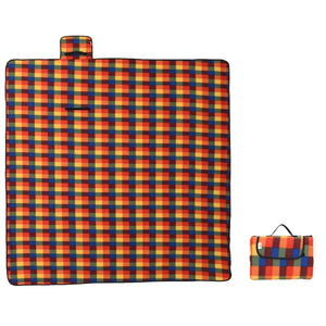 Faltbare Picknickdecke, Mehrfarbig Kariert, 200x200 cm