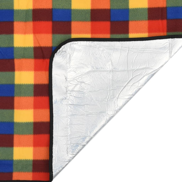Faltbare Picknickdecke, Mehrfarbig Kariert, 200x200 cm