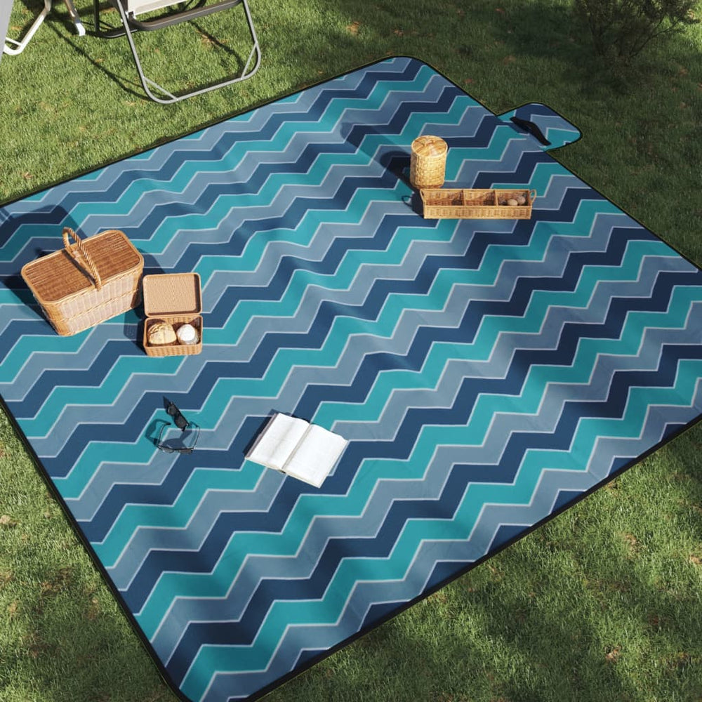 Faltbare Picknickdecke Blau 200x200 cm