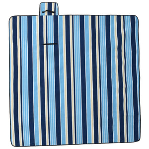 Faltbare Picknickdecke Blau-Weiß Gestreift 200x200 cm