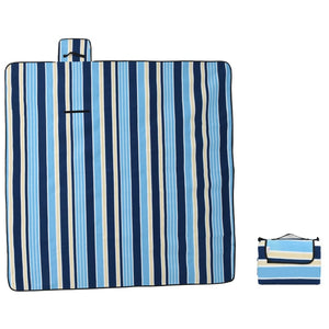 Faltbare Picknickdecke Blau-Weiß Gestreift 200x200 cm