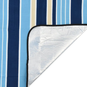 Faltbare Picknickdecke Blau-Weiß Gestreift 200x200 cm