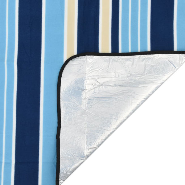 Faltbare Picknickdecke Blau-Weiß Gestreift 200x200 cm