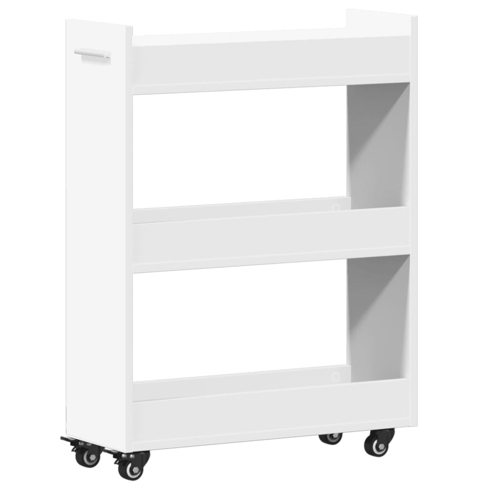 vidaXL Meuble de rangement à roulettes blanc 60x22x79 cm Bois d'ingénierie