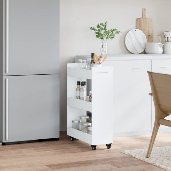 Rollbarer Schrank Weiß 60x22x79 cm