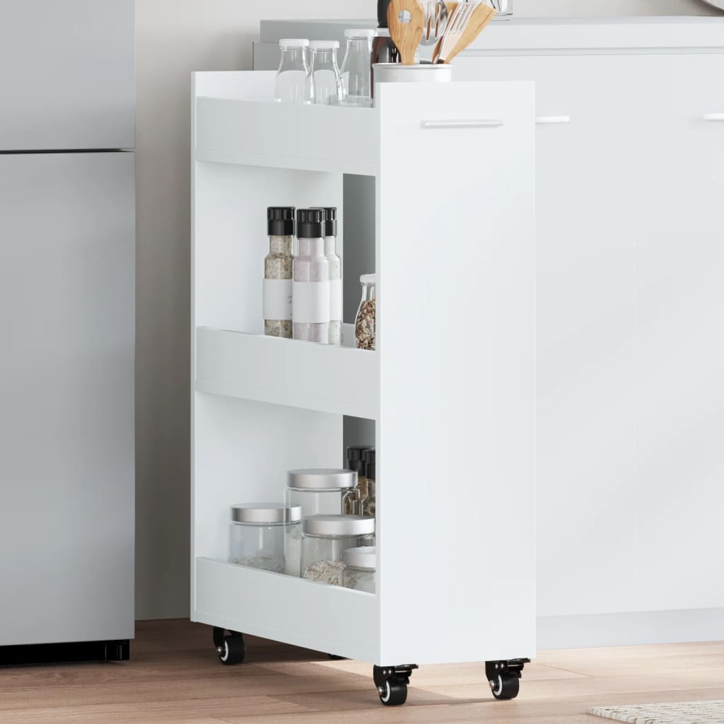 Rollbarer Schrank Weiß 60x22x79 cm