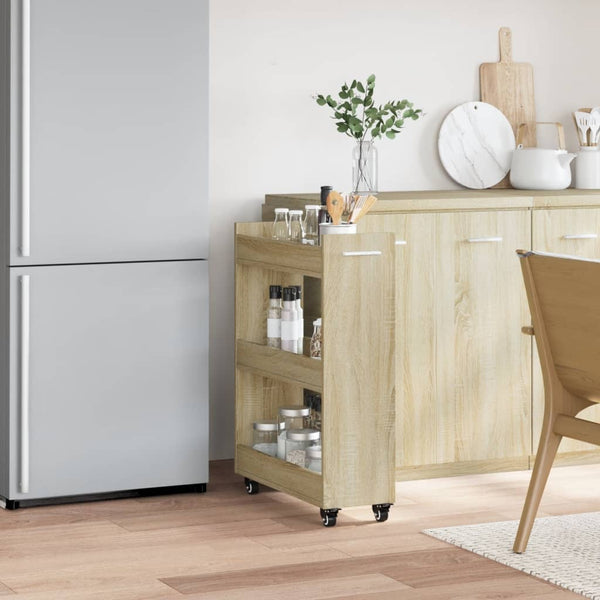 Rollbarer Schrank Sonoma-Eiche 60x22x79 cm