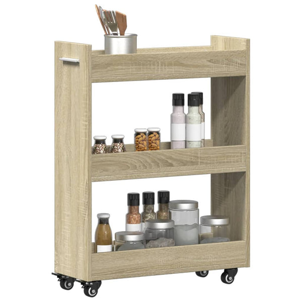 Rollbarer Schrank Sonoma-Eiche 60x22x79 cm