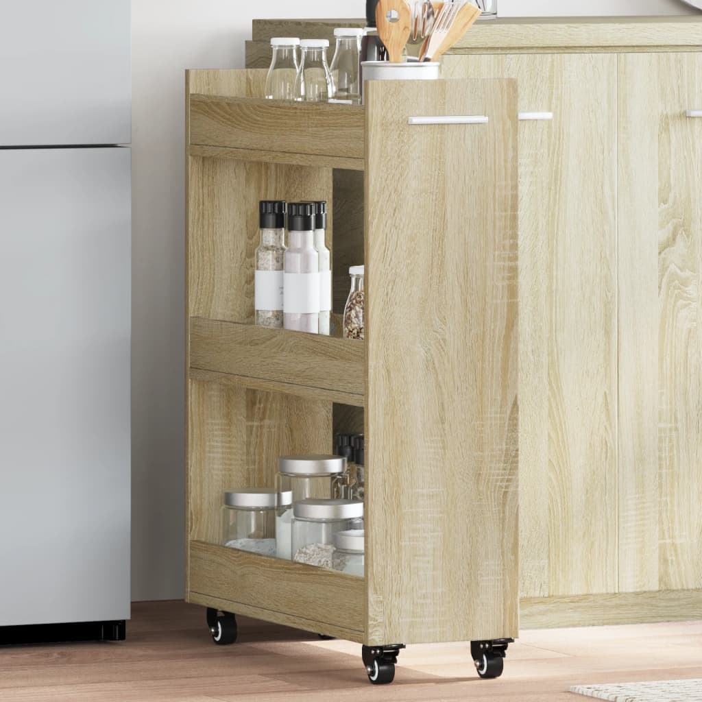Rollbarer Schrank Sonoma-Eiche 60x22x79 cm