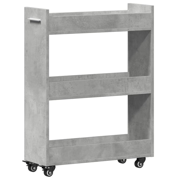 Rollbarer Schrank Betongrau 60x22x79 cm