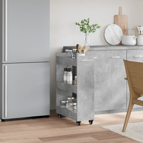 Rollbarer Schrank Betongrau 60x22x79 cm