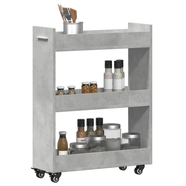 Rollbarer Schrank Betongrau 60x22x79 cm