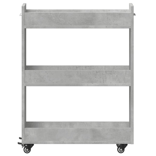 Rollbarer Schrank Betongrau 60x22x79 cm