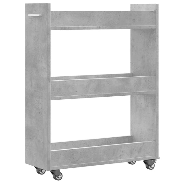 Rollbarer Schrank Betongrau 60x22x79 cm