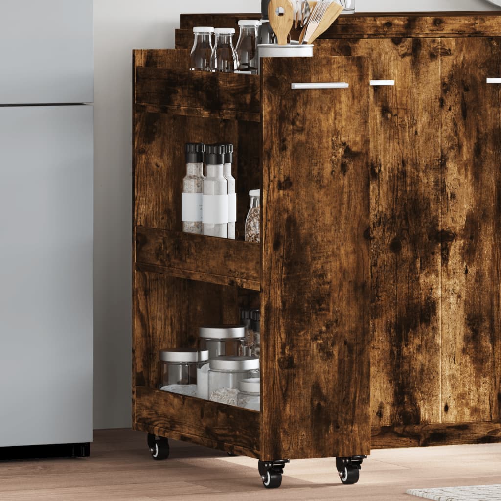 Rollbarer Schrank Räuchereiche 60x22x79 cm