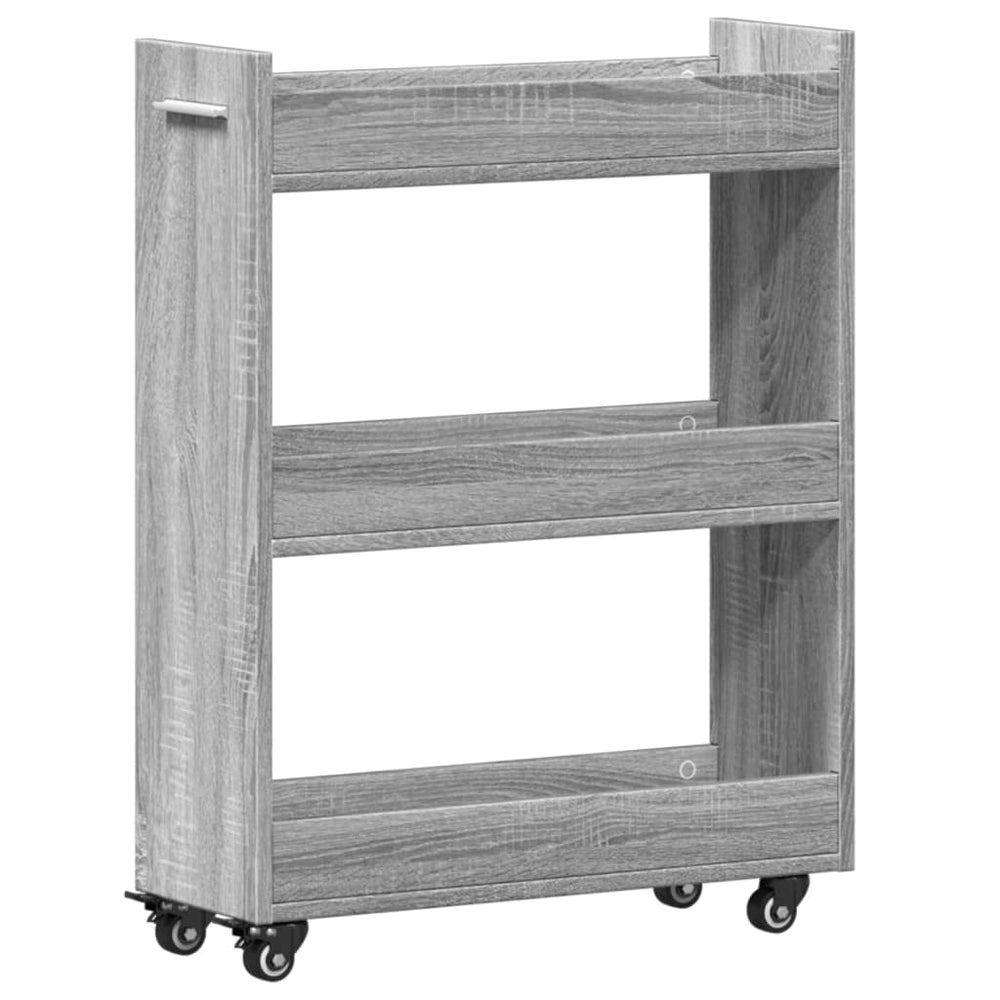 Rollbarer Schrank Grau Sonoma 60x22x79 cm