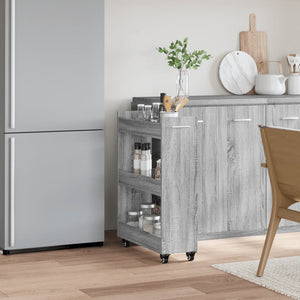 Rollbarer Schrank Grau Sonoma 60x22x79 cm