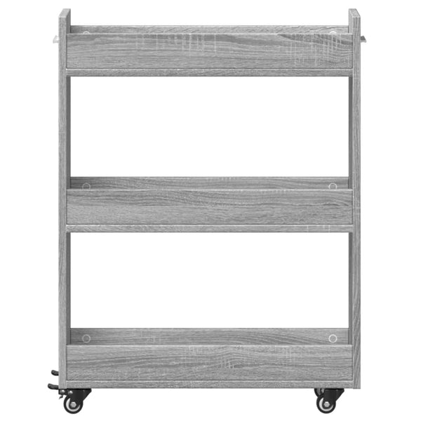 Rollbarer Schrank Grau Sonoma 60x22x79 cm