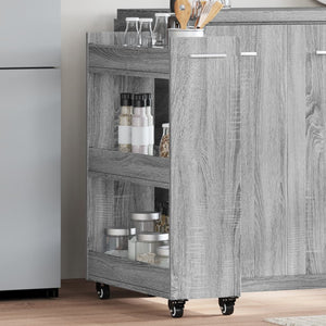 Rollbarer Schrank Grau Sonoma 60x22x79 cm