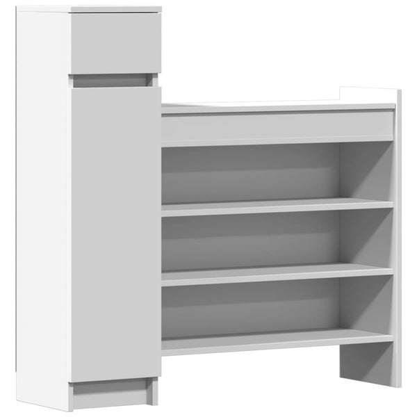 Weißer Schuhschrank mit Schublade, 100,5 cm