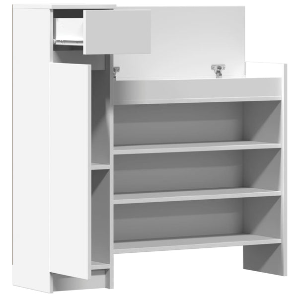 Weißer Schuhschrank mit Schublade, 100,5 cm