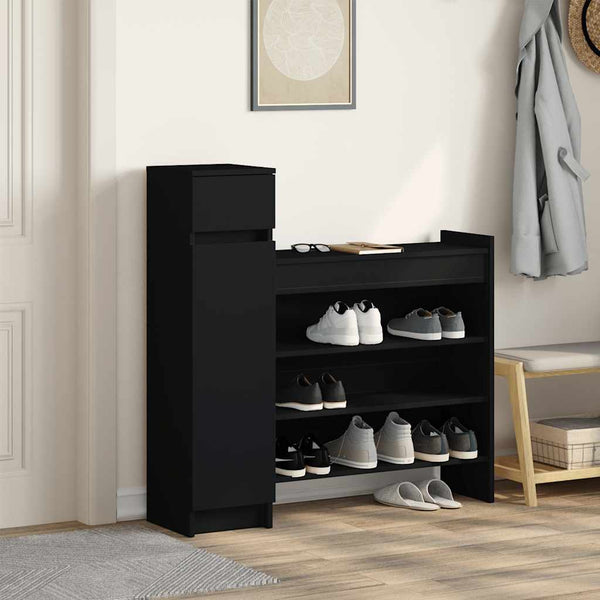 Schuhschrank Schwarz 100,5 cm Holzwerkstoff