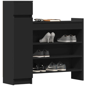 Schuhschrank Schwarz 100,5 cm Holzwerkstoff