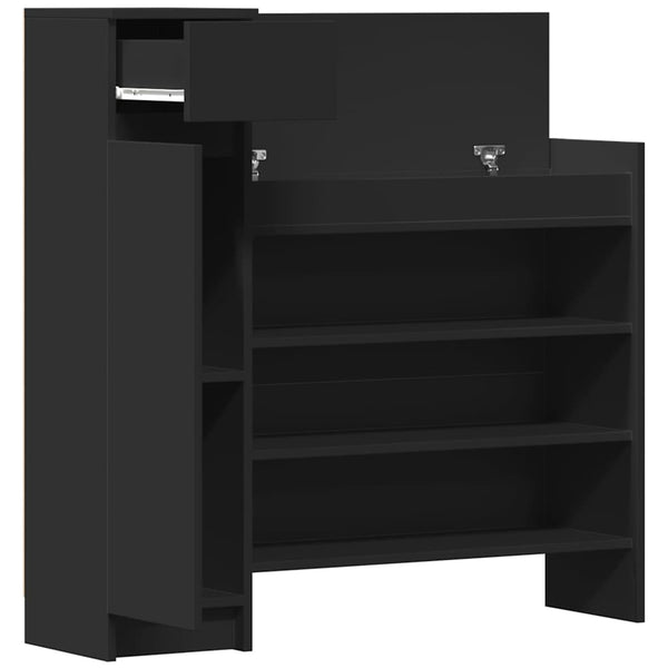 Schuhschrank Schwarz 100,5 cm Holzwerkstoff