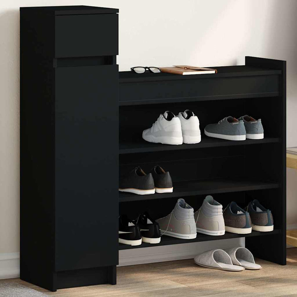 Schuhschrank Schwarz 100,5 cm Holzwerkstoff