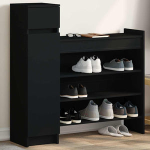Schuhschrank Schwarz 100,5 cm Holzwerkstoff