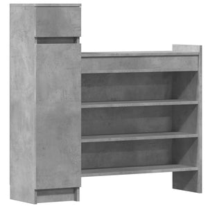Betongrauer Schuhschrank aus Holz