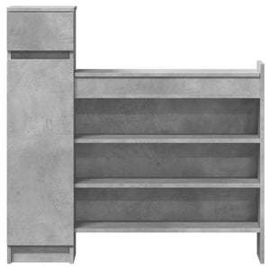 Betongrauer Schuhschrank aus Holz