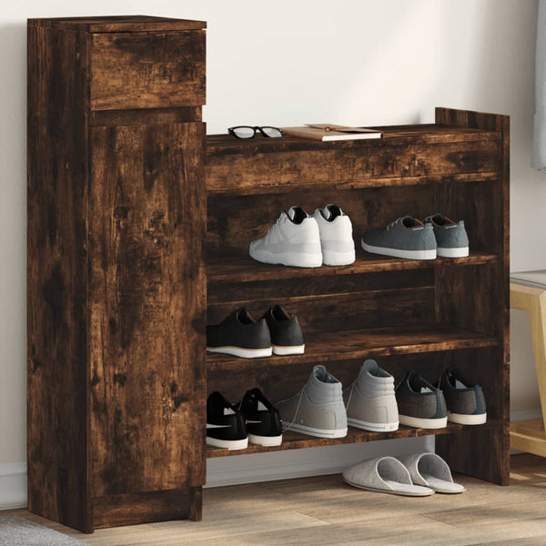 Schuhschrank Räuchereiche Holzwerkstoff