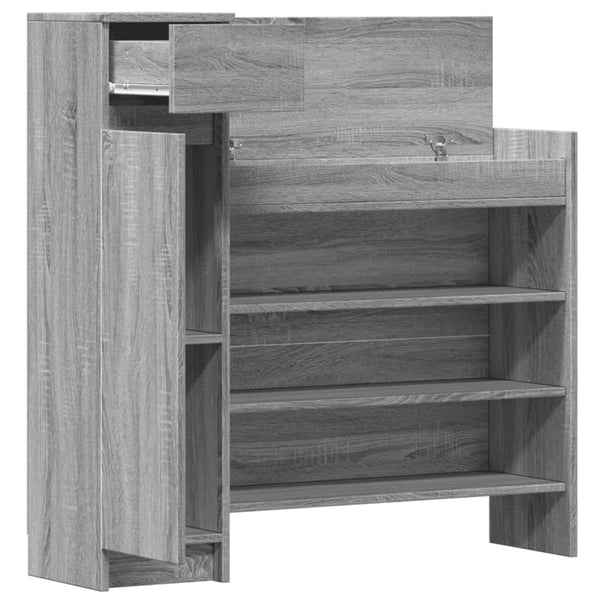 Grauer Schuhschrank Sonoma, 100,5 cm