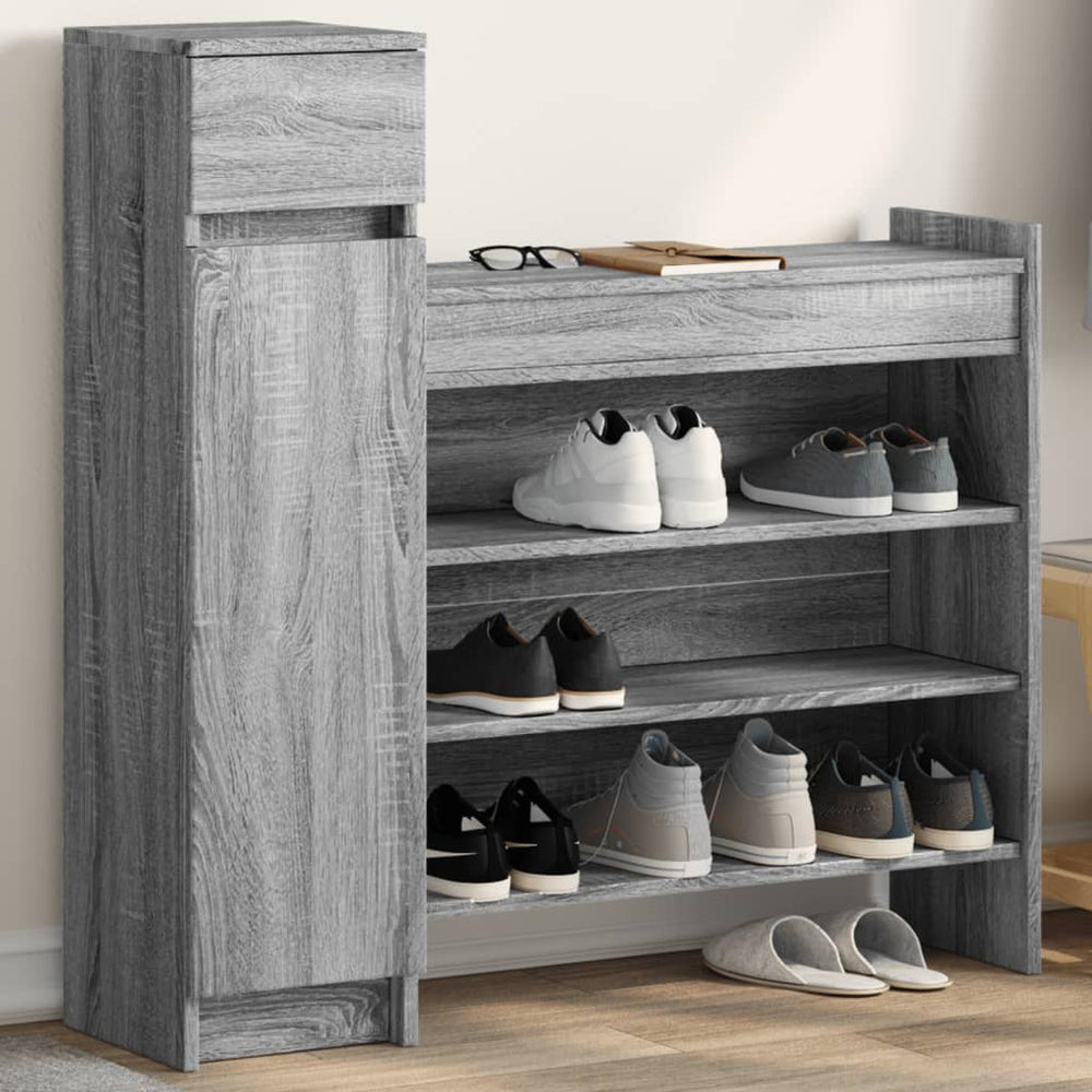 Grauer Schuhschrank Sonoma, 100,5 cm