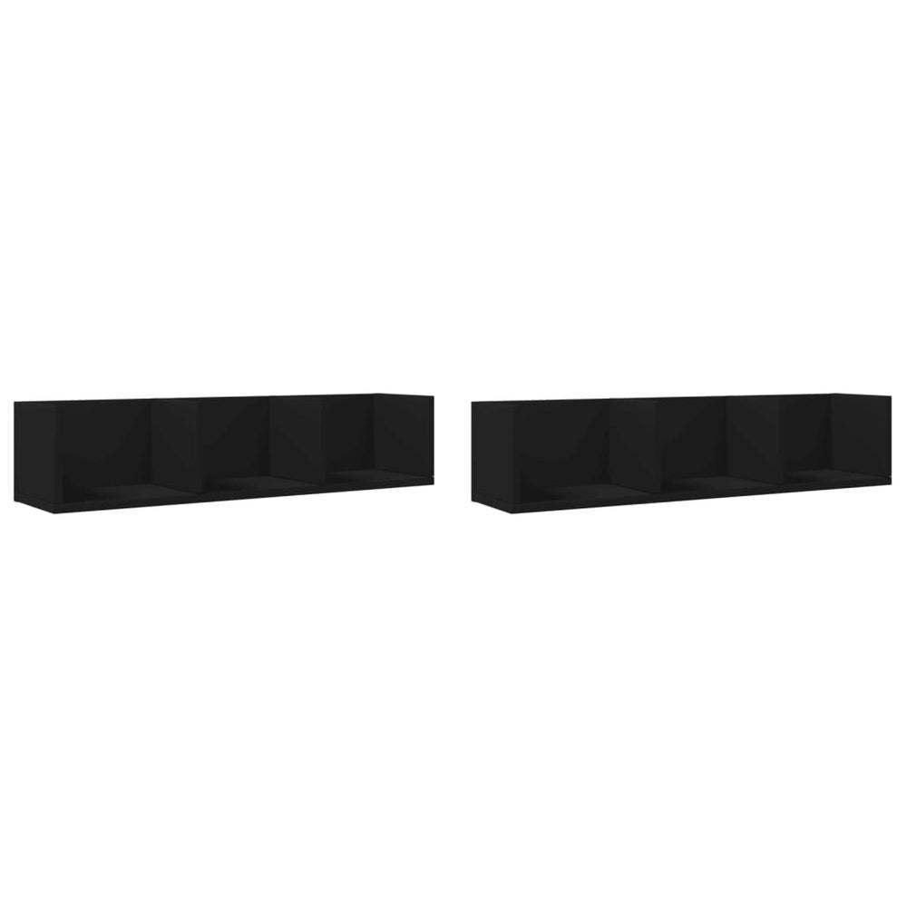 Wandschränke Schwarz 75x18x16,5 cm, 2er-Set