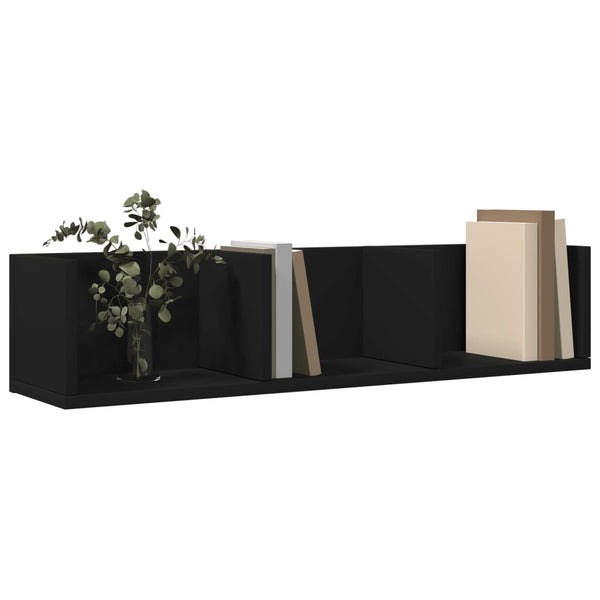 Wandschränke Schwarz 75x18x16,5 cm, 2er-Set
