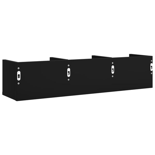 Wandschränke Schwarz 75x18x16,5 cm, 2er-Set
