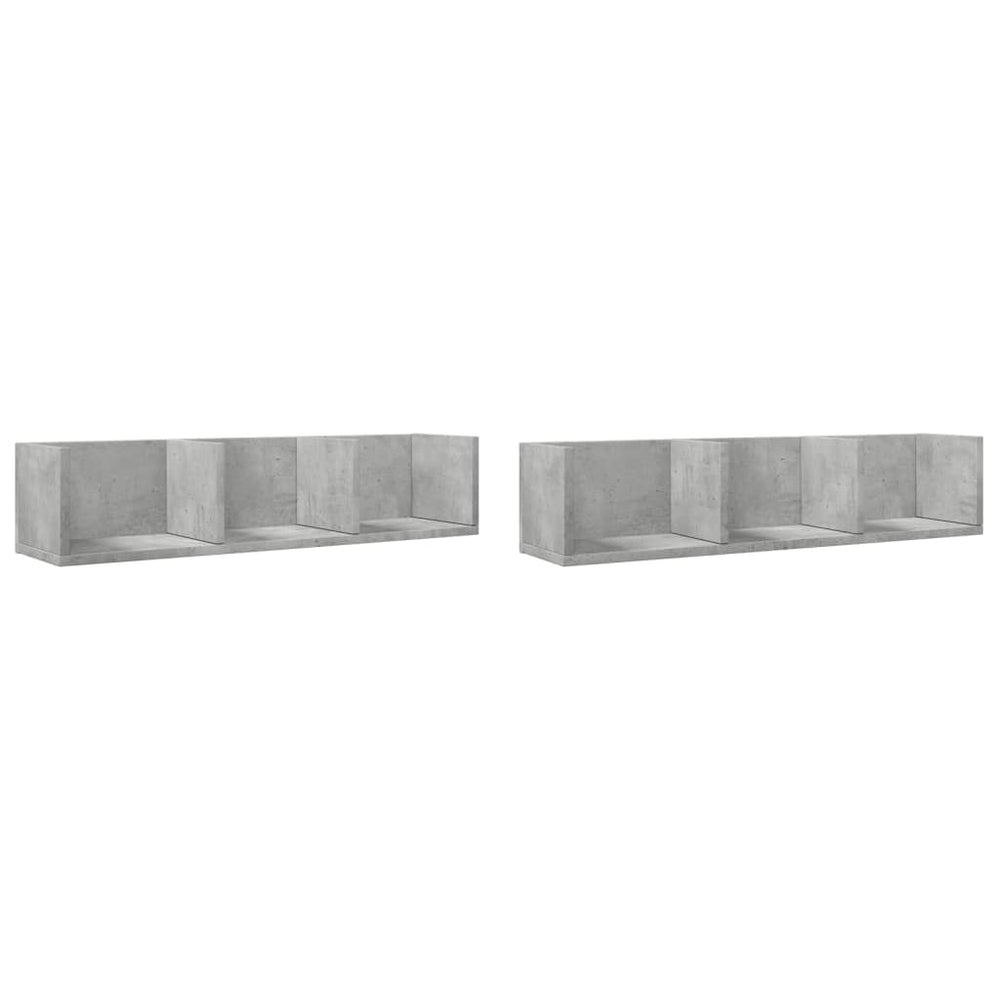Wandschränke 2er Set Betongrau 75x18x16,5 cm