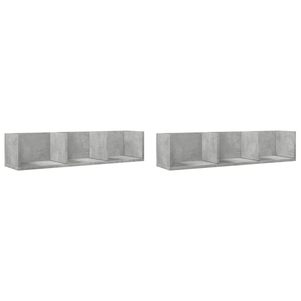 Wandschränke 2er Set Betongrau 75x18x16,5 cm