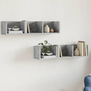 Wandschränke 2er Set Betongrau 75x18x16,5 cm