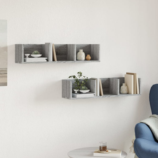 Wandschränke 2er Set Sonoma Eiche 75x18x16,5 cm