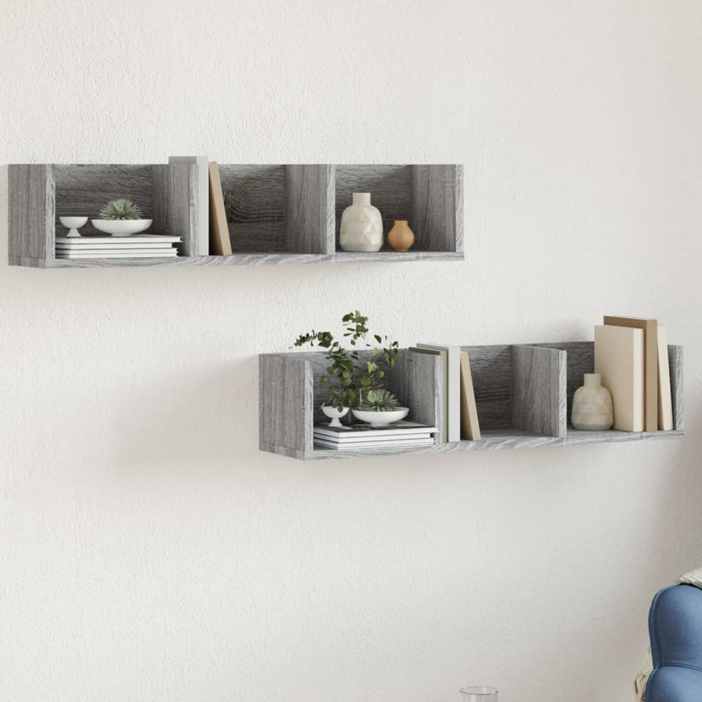 Wandschränke 2er Set Sonoma Eiche 75x18x16,5 cm