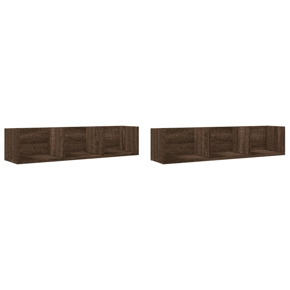 Wandschränke 2er Set Eichenoptik 75x18 cm