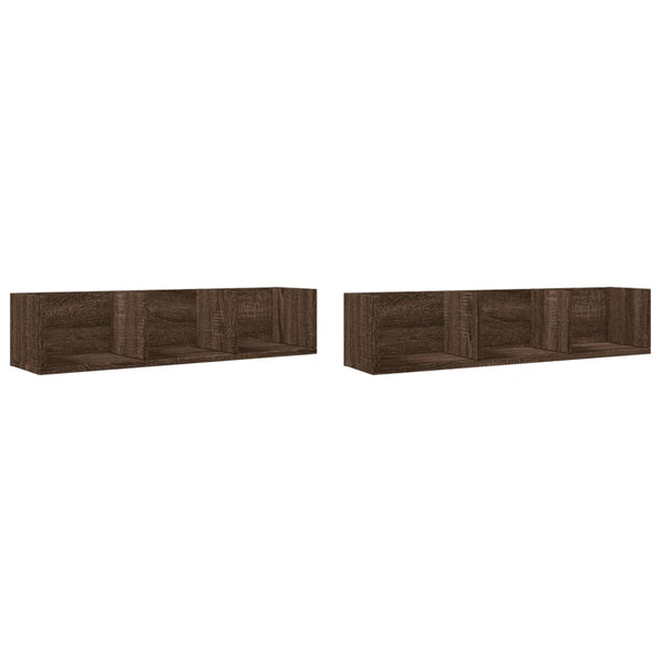 Wandschränke 2er Set Eichenoptik 75x18 cm