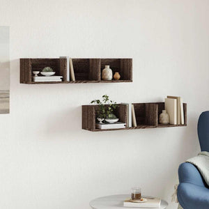 Wandschränke 2er Set Eichenoptik 75x18 cm